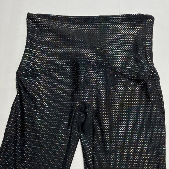 Spanx Metallic Dot Print Active Leggings SIZE M Black Rainbow Yoga Pant 50208R - Picture 6 of 11